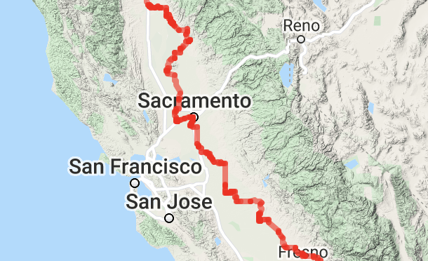 The new Great Central Valley Bicycle route
